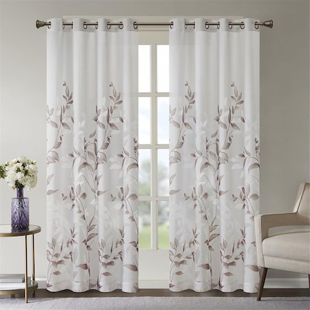 Madison Park Mauve 65 Percent Rayon & 35 Percent Polyester Burnout Printed Window Panel MP40-6605